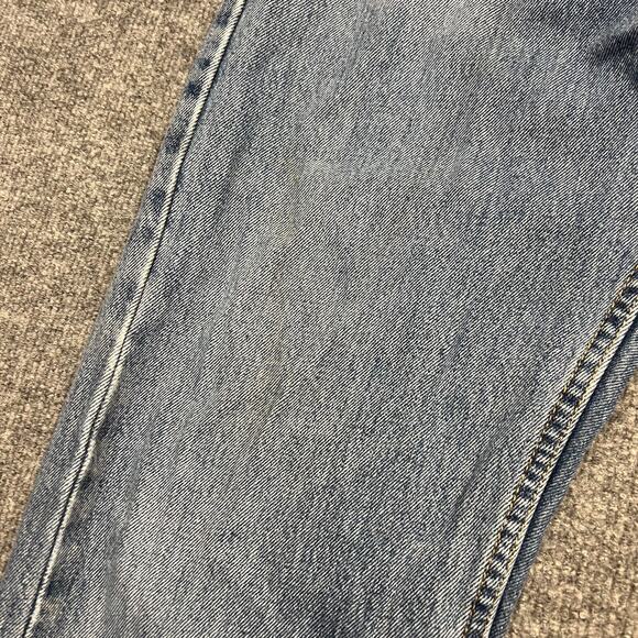 Levis 505 Jeans Mens 34x34 Blue Denim 5-Pocket Mid Rise Straight Leg Zip Fly - Picture 8 of 14